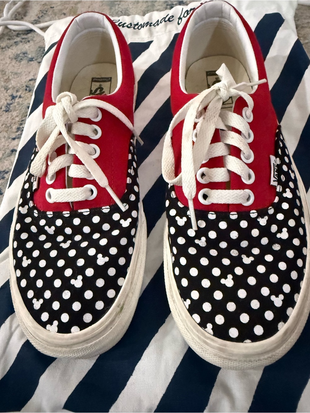 Custom Made Vans - Mickey Mouse Minnie Mouse Women’s 9/Mens 7.5